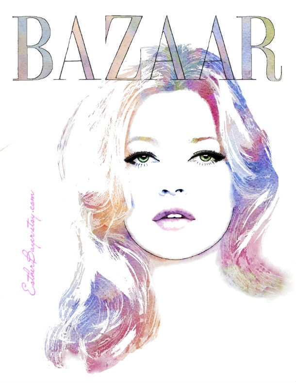 Kate - Watercolor Fashion Illustration Harper's Bazaar Giclée Print