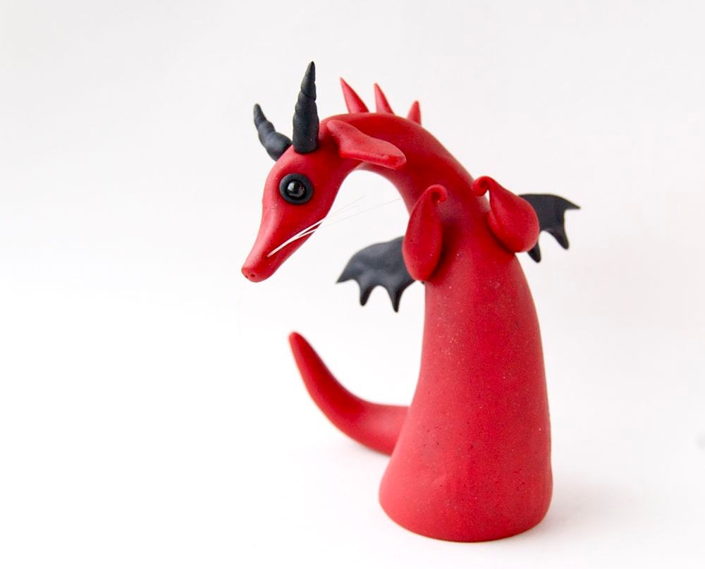 Dragon - Lucky Red Fire Dragon by Bonjour Poupette