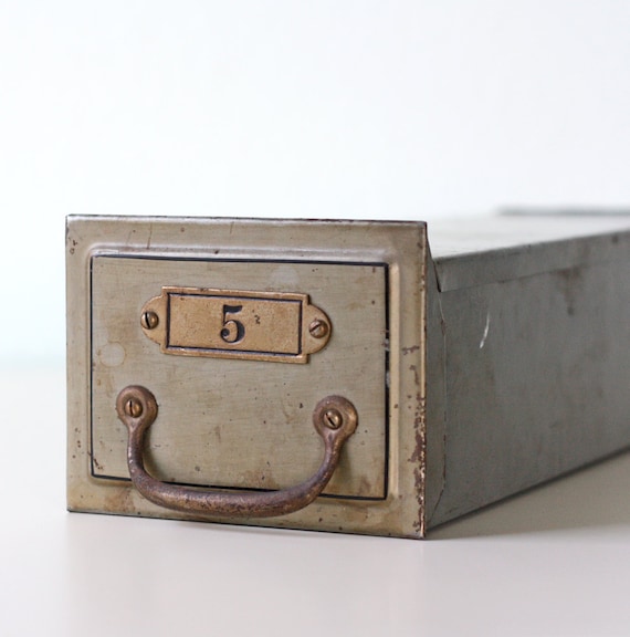 Vintage File Drawer / Safe Deposit Box - Number 5