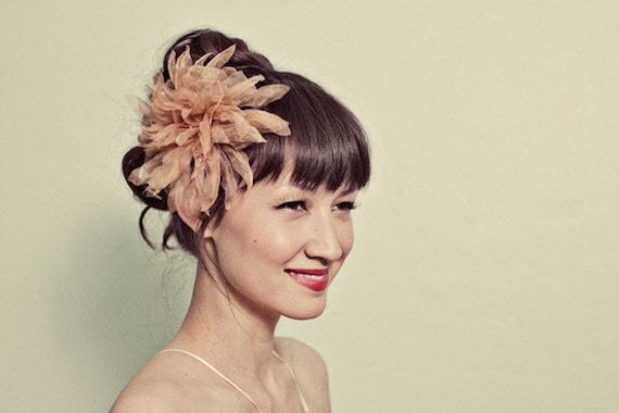 Large bronze silk organza dahlia- style 115