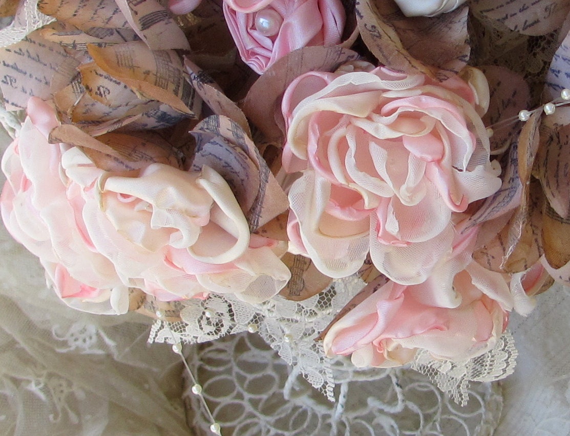 Wedding  Flower  Bouquet Fabric Custom Order any color  by My Broken Art on Etsy