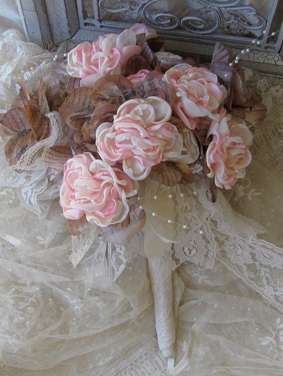 Wedding  Flower  Bouquet Fabric Custom Order any color  by My Broken Art on Etsy