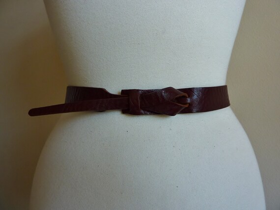 Skinny Leather Belt in Dark Cognac by Muse 1 inch by MuseBelts Skinny Leather Belt in Dark Cognac by Muse 1 inch by MuseBelts