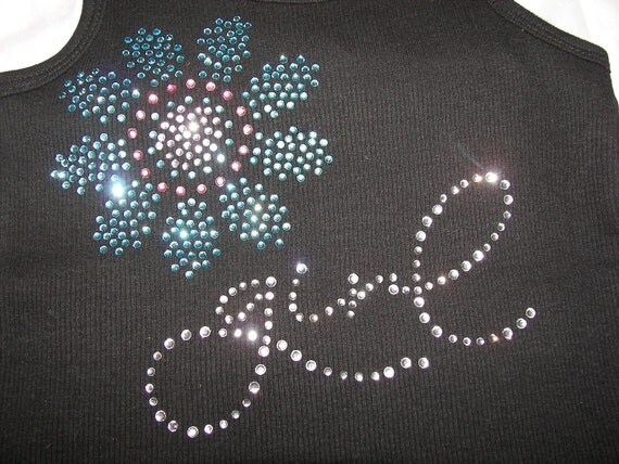 Flower Girl BLING Tank or Shirt--Can be customized