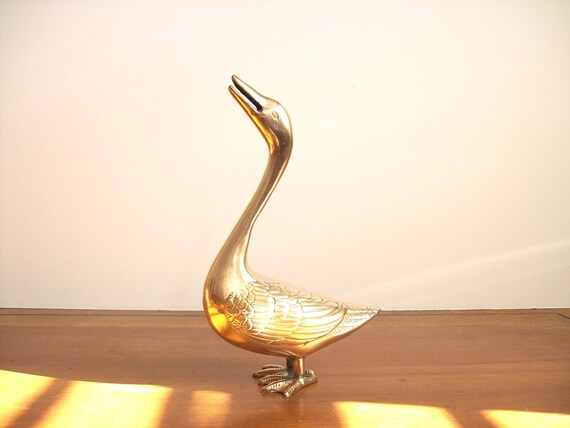 Vintage Brass Goose Figurine