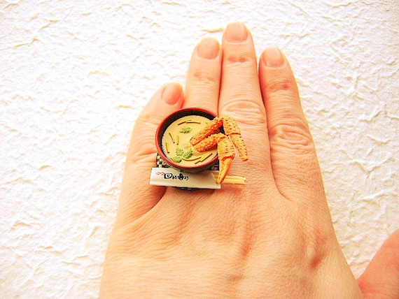 Kawaii Cute Japanese Ring Miso Soup With Crabs Legs Japanese Soup