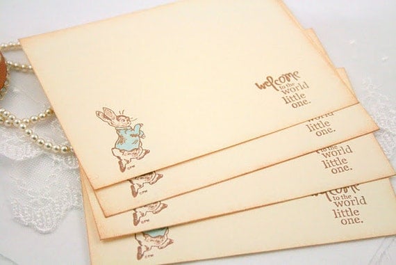 Peter Rabbit Baby Shower Wish Cards Neutral Boy or Girl