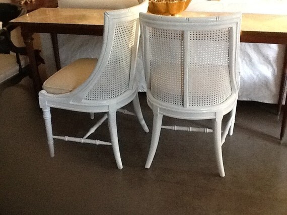 Chairs Faux Bamboo and Cane Pair (2 available)