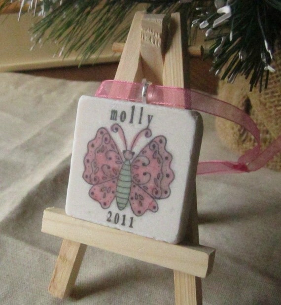 Personalized Butterfly Ornament including Gift Box