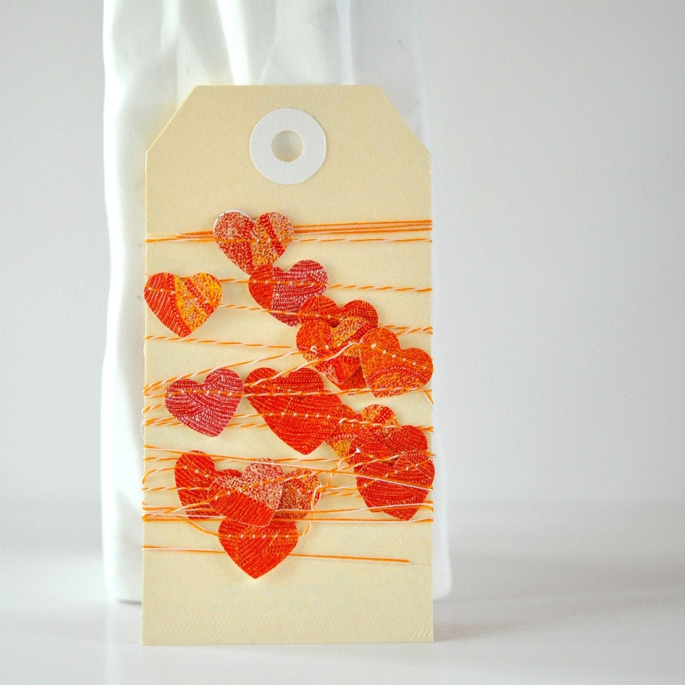 Tiny Hearts Paper Garland Orange