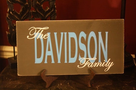 PERSONALIZED Family name sign 75x14 wedding gift house warming