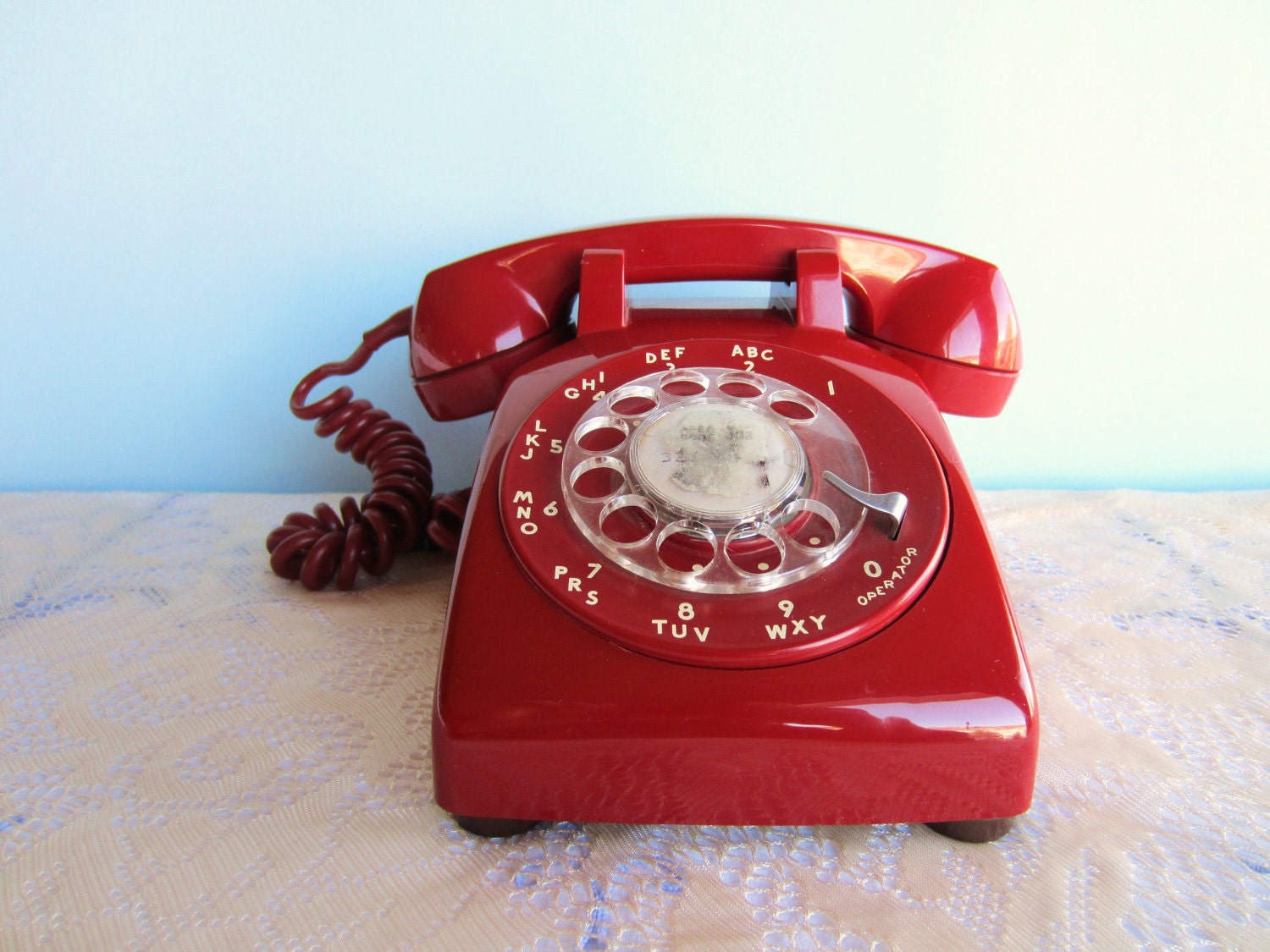 Rotary Dial Telephone - Vintage - Red - Western Electric