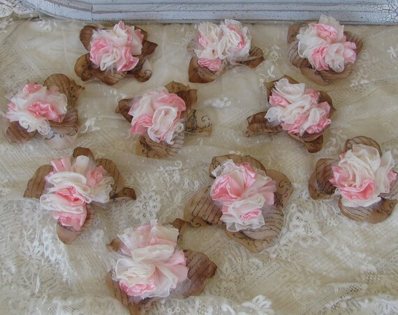 Wedding Flower Place Card Holder Or Decoration Set of 10 by My Broken Art on Etsy