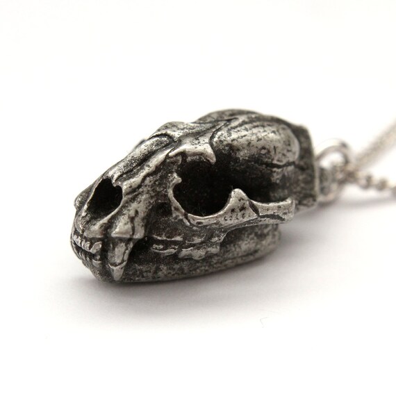Cat Skull Pendant Necklace Cougar Mountain Lion