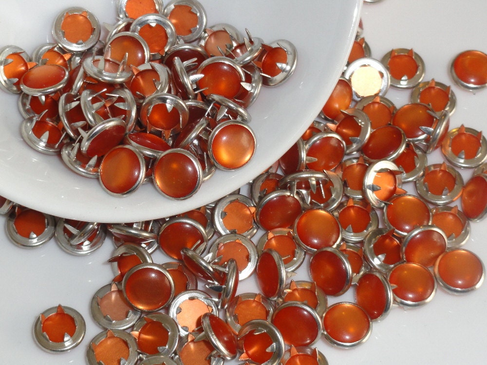 12 Tangerine Pearl Snap 4 Part Prong Size 16
