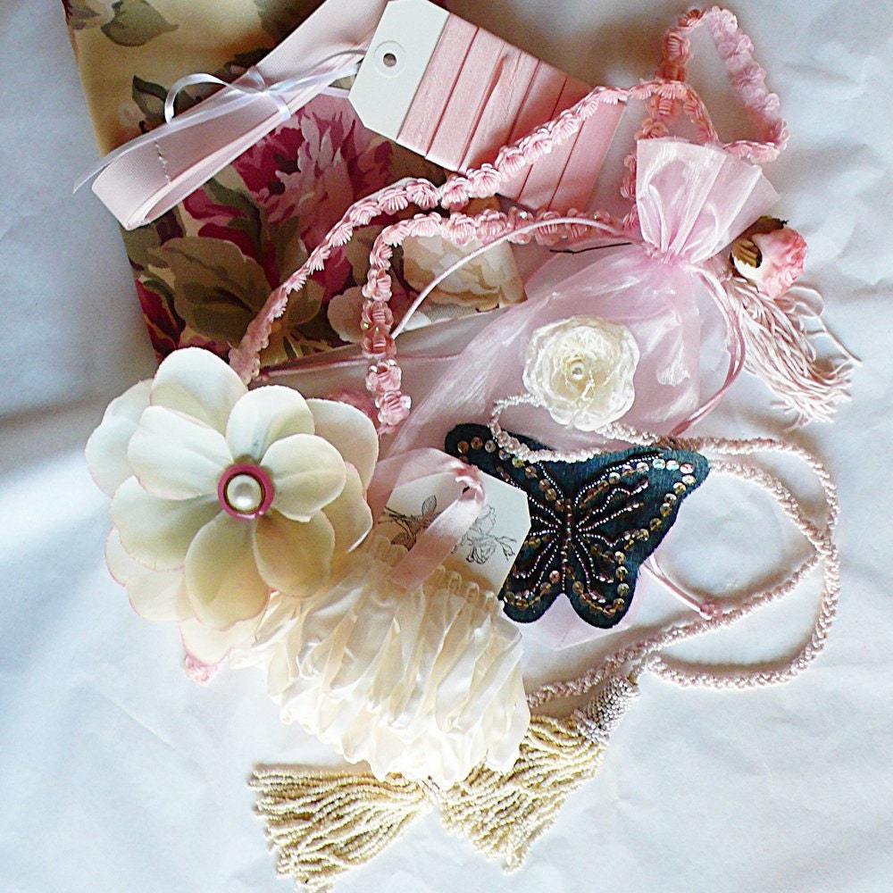 Pink I Love Thee Collection of Pink Items for Sewing Mixed Media Scrapbooking Card Making