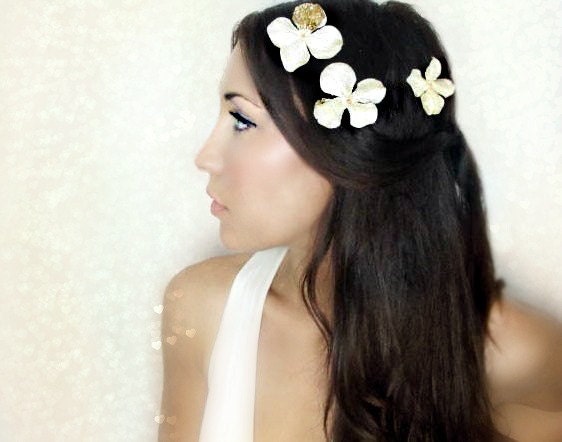 Gold Flower Hair Clips Hair Flower wedding hairbridal hair accessory
