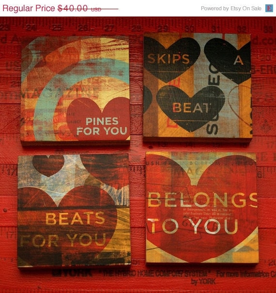 Four art blocks from the My Heart Series