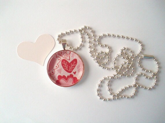 Heart Pendant with Silver Plated Chain