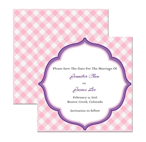 Gingham Love Note Save the Date