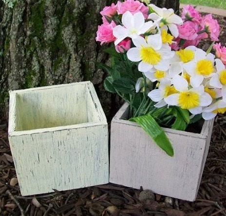 Planter Box or Vase Shabby Wedding Decor Wedding Flower Holder