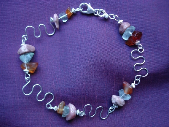 Silver & Crystal Handmade Healing Bracelet For Fertility, Creativity and releasing depression and emotional trauma