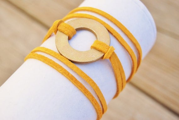 Wrap It Up Mustard Leather Bracelet
