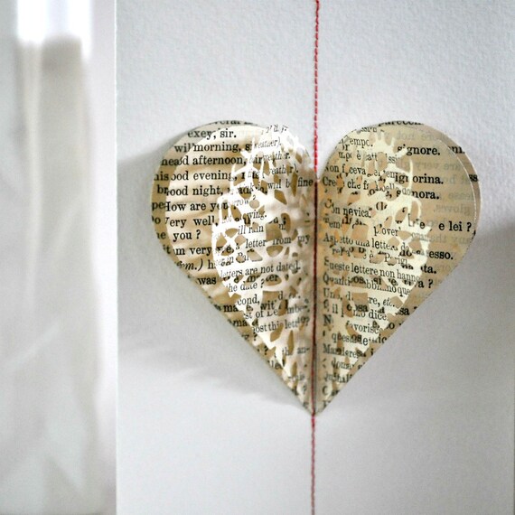 Layered Lace Heart Gift Card Conversation in Italian