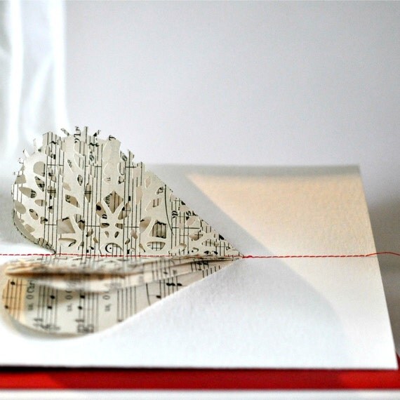 Layered Lace Heart Gift Card Music