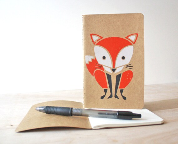 Red Fox- Kraft Moleskine Cahier Journal