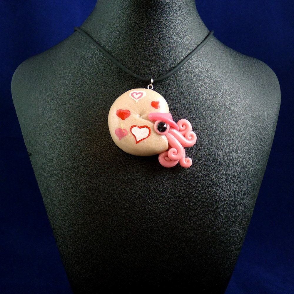 Nautilus Love Necklace - Handmade Polymer Clay Kawaii Jewelry