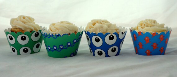 Monster Cupcake Wrappers for Monster birthday Party