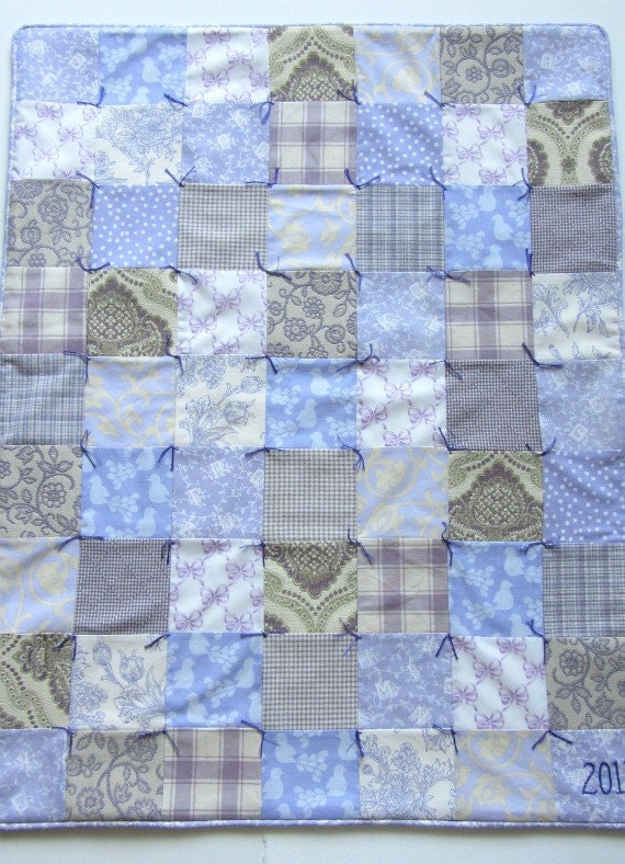 Baby Quilt with Custom Hand Embroidery by Dolce Dreams