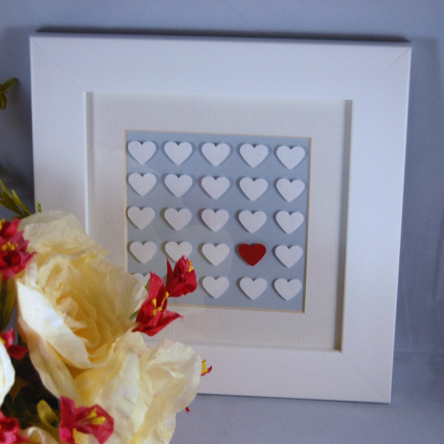 Wedding Anniversary gift Hearts personalised custom made Valentines bridal 