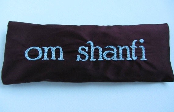 Lavender and Flaxseed Hand Embroidered Eye Pillow by Dolce Dreams