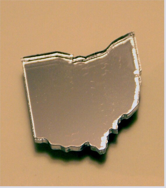 Silver Mirrored Ohio Magnet