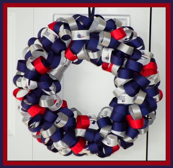 New England Patriots Custom Ribbon Wreath