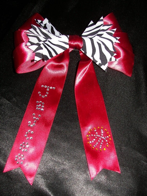 Bling Name  Hair Bows--Done with your choice of designs--Customized