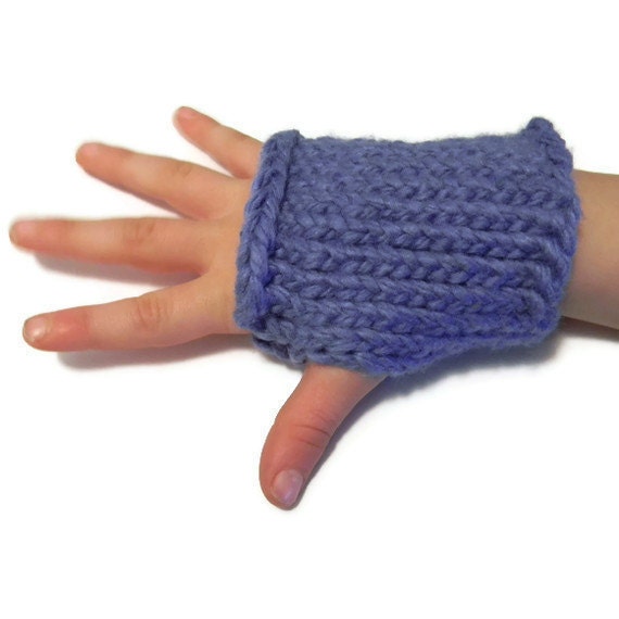 Kids Fingerless Gloves Sky Blue 2 to 6 years