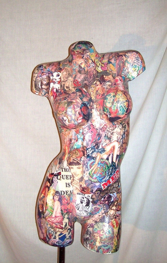 Tattoo Pin-up Cheesecake Pop Culture Collage Art Body Form Mannequin