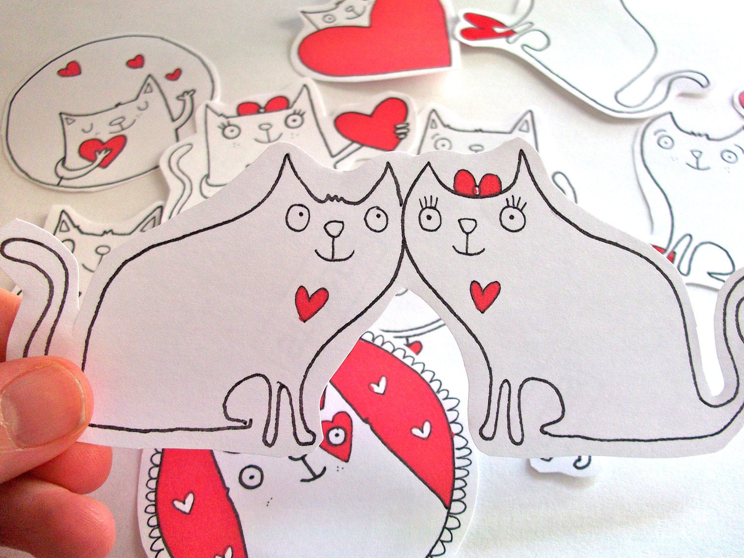Cat heart valentine stickers Cat heart valentine stickers