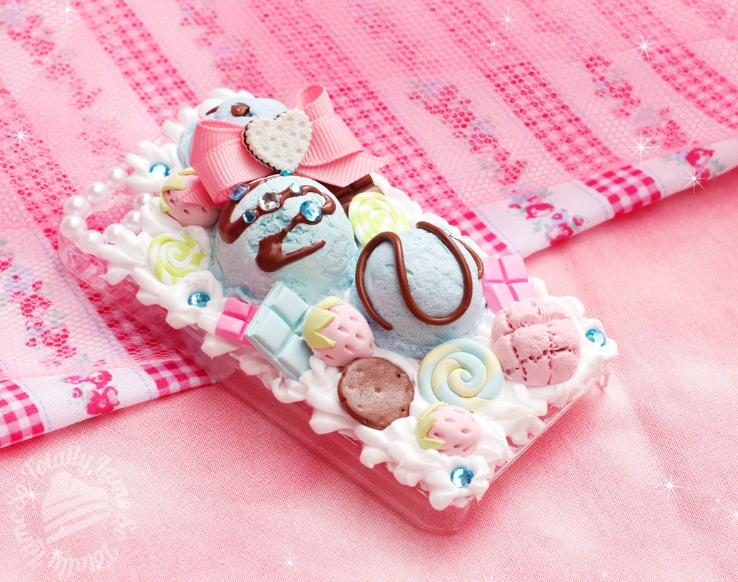CUSTOM MADE Deluxe "Whipped Cream" Decoden Cell Phone Case