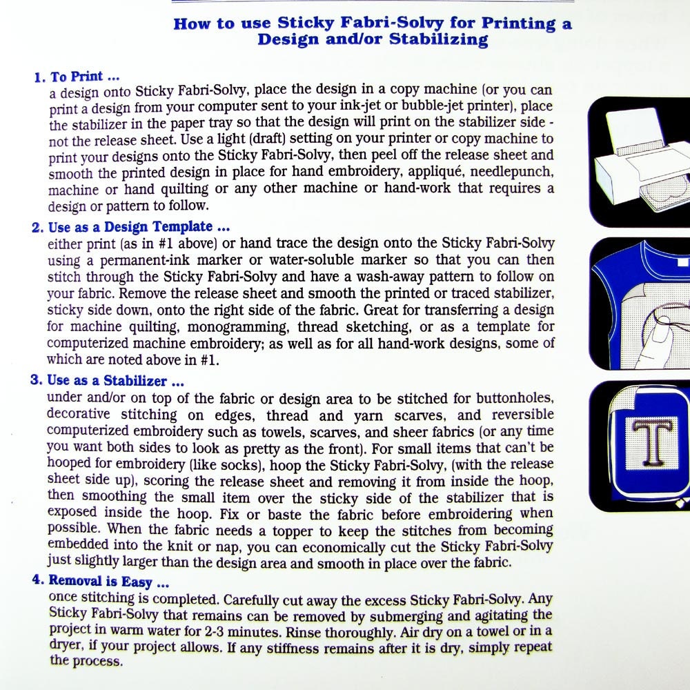 Sticky Fabri-Solvy Printables by Sulky