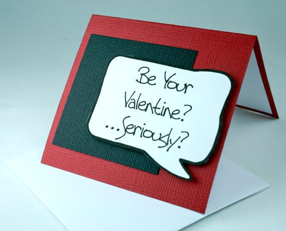Anti Valentines Card in Black and Red mini Note card