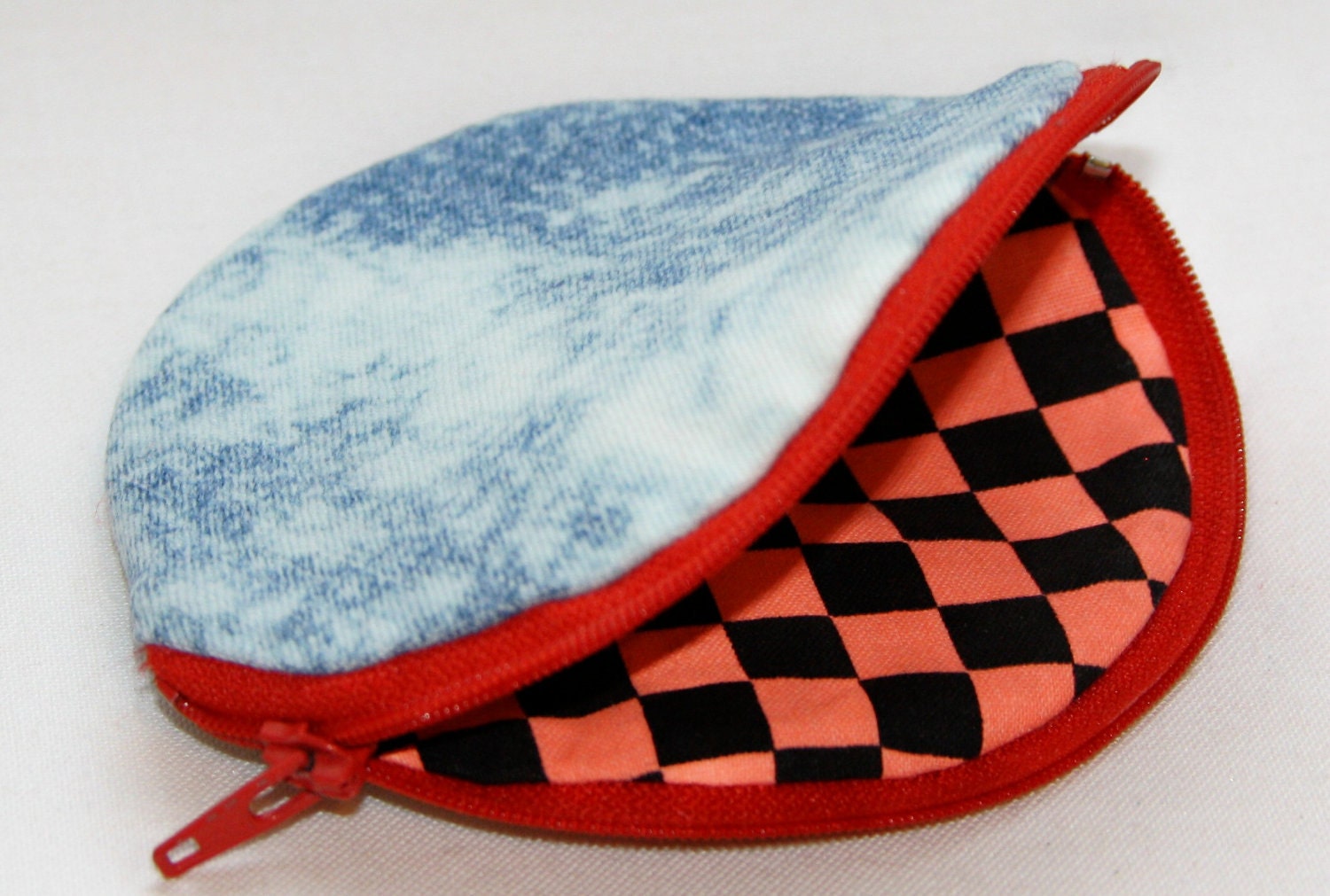 Coin Purse Acid Wash Denim Handmade