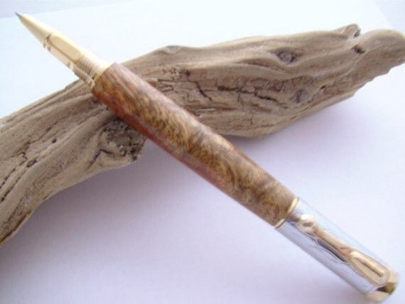 Handcrafted Xylia Lace Burl Electra Rollerball Wooden Ink Pen Free Shipping