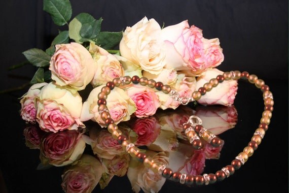 Multicolor Glass pearls with rondelles Necklace and Earring set