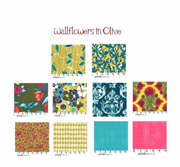 Queen Size Quilt with 2 Shams, Rag, Wallflowers, 3 palettes to choose from, ALL NATURAL, fresh modern handmade bedding