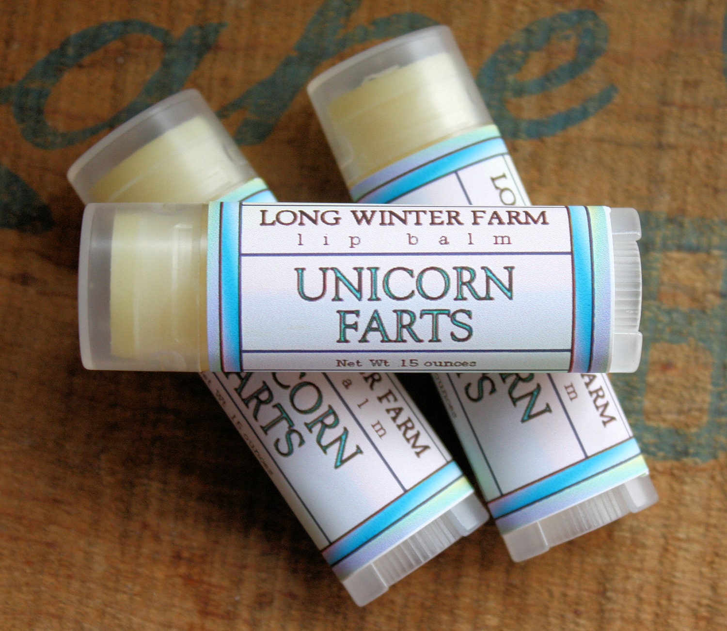 Unicorn Farts Lip Balm - One Tube Beeswax Shea Cocoa Butter Jojoba