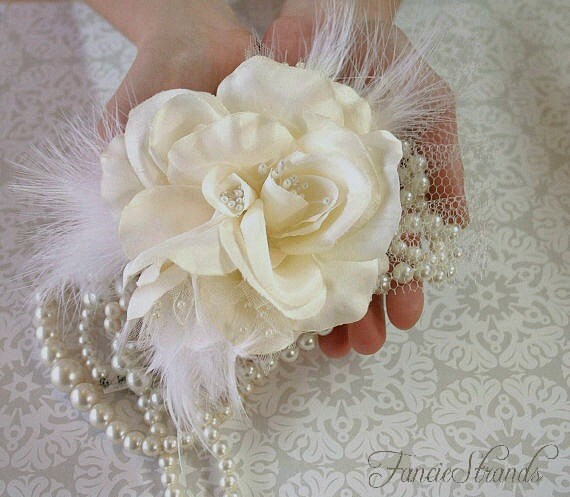 Wedding Hair Flower, Bridal, Hair Flower, Headpiece, Hairpiece, Fascinator, Wedding Hair Accessories, Feather Flower, Ivory Wedding